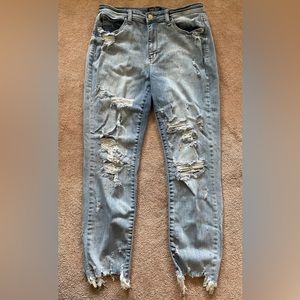 Judy Blue Boyfriend Fit Distressed Paint Splatter Denim Jeans Size 11/30